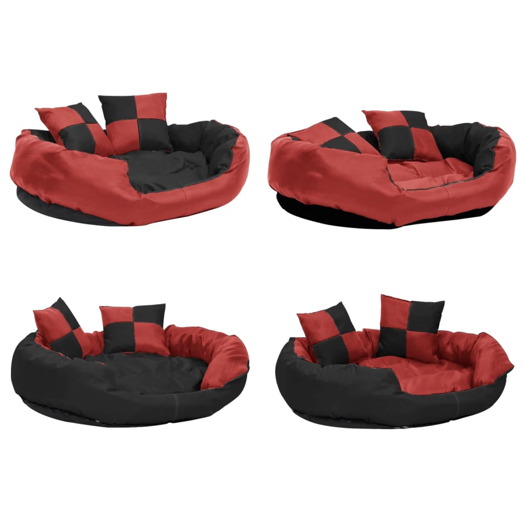 Kaksipuolinen pestävä koiran tyyny punamusta 85x70x20 cm - Harrastajankoti.fi