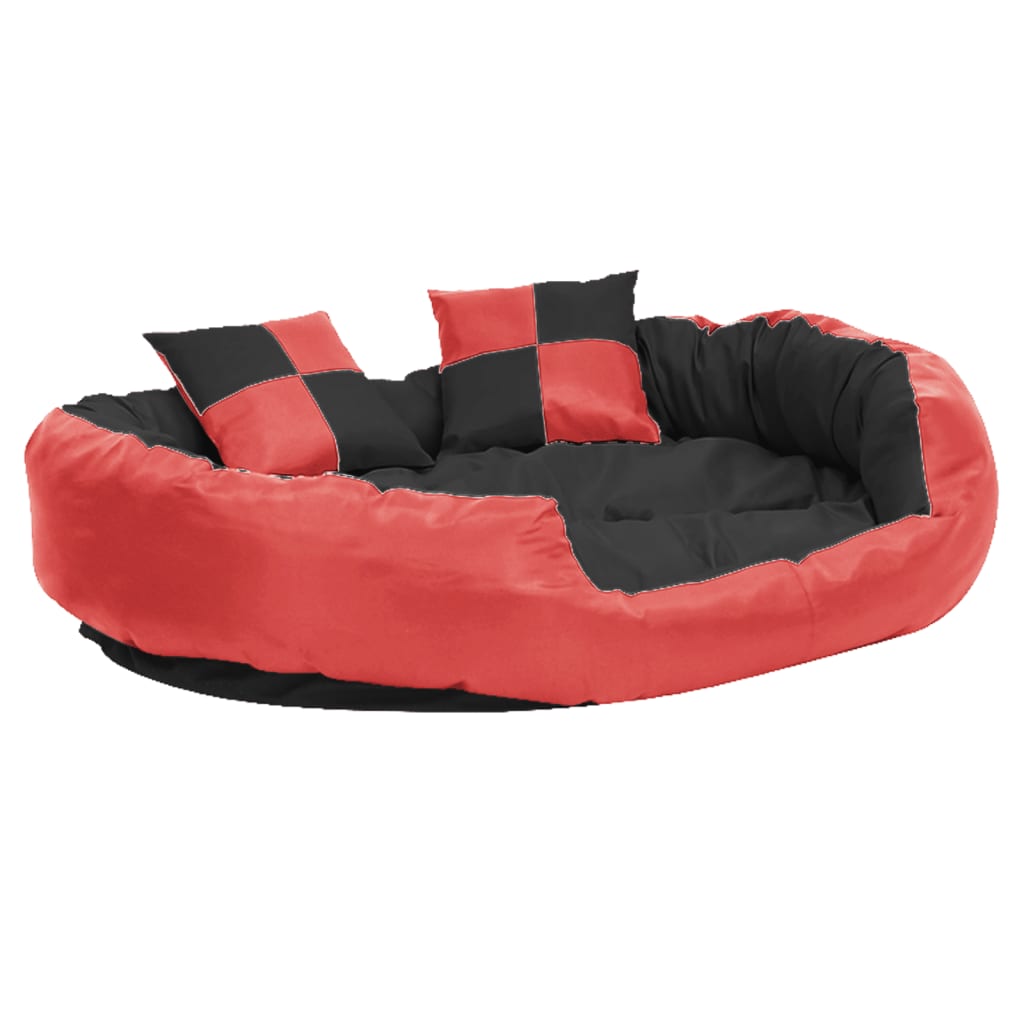 Kaksipuolinen pestävä koiran tyyny pun. ja musta 110x80x23 cm - Harrastajankoti.fi