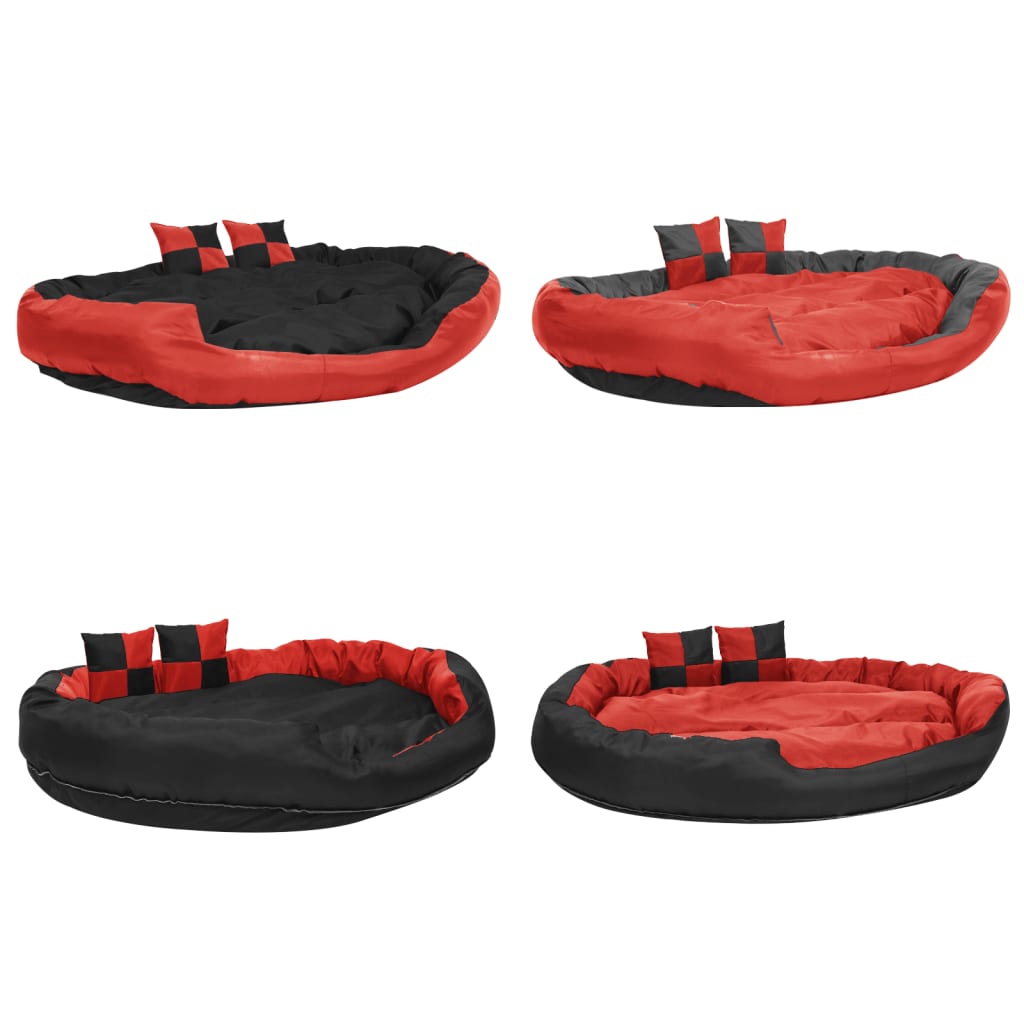 Kaksipuolinen pestävä koiran tyyny punamusta 150x120x25 cm - Harrastajankoti.fi