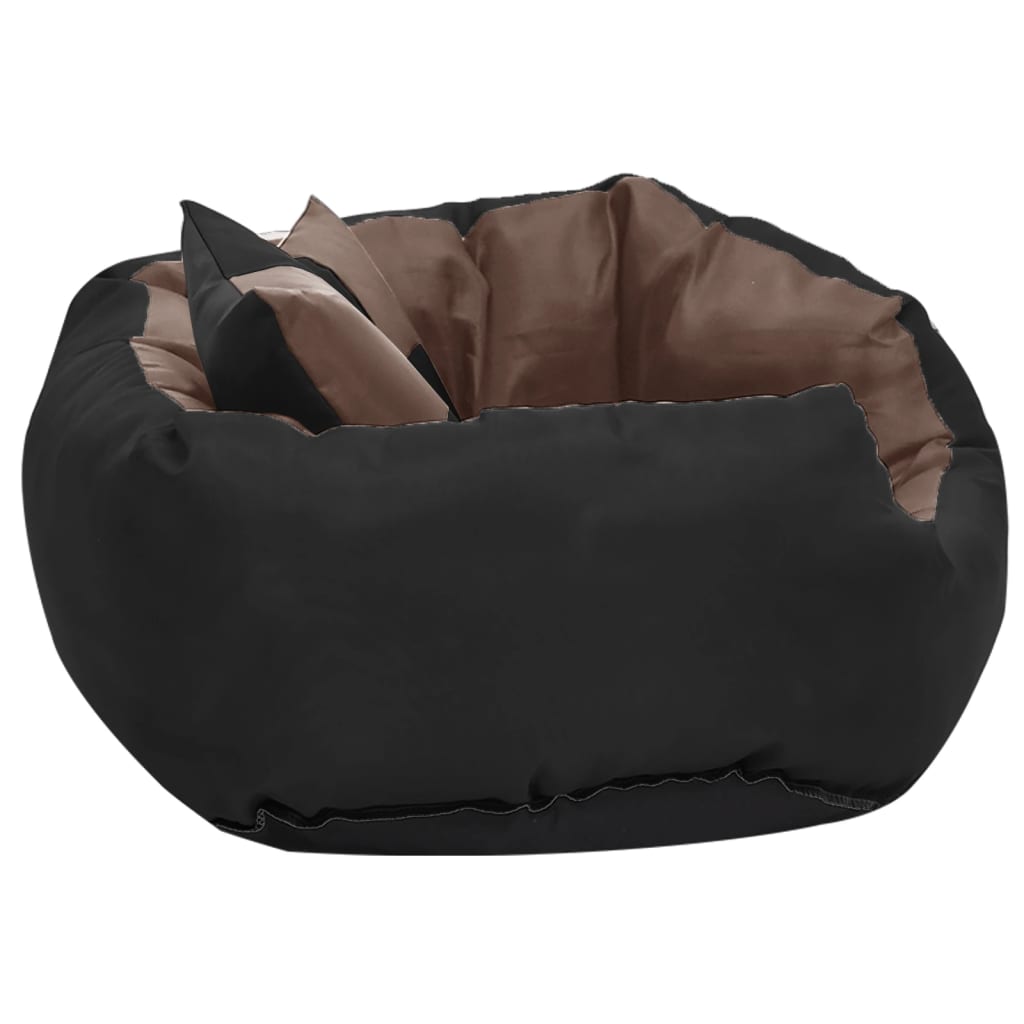 Kaksipuolinen pestävä koiran tyyny musta ja ruskea 65x50x20 cm - Harrastajankoti.fi