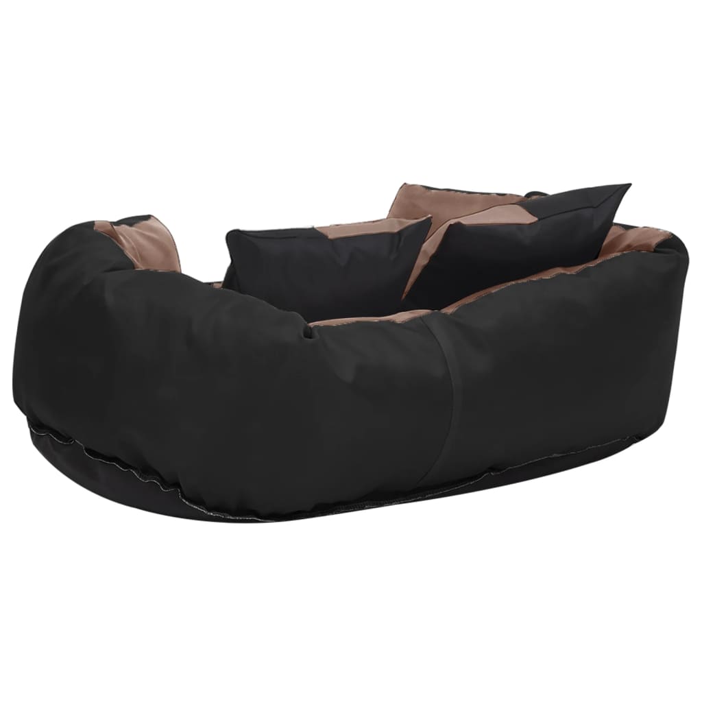 Kaksipuolinen pestävä koiran tyyny musta ja ruskea 65x50x20 cm - Harrastajankoti.fi