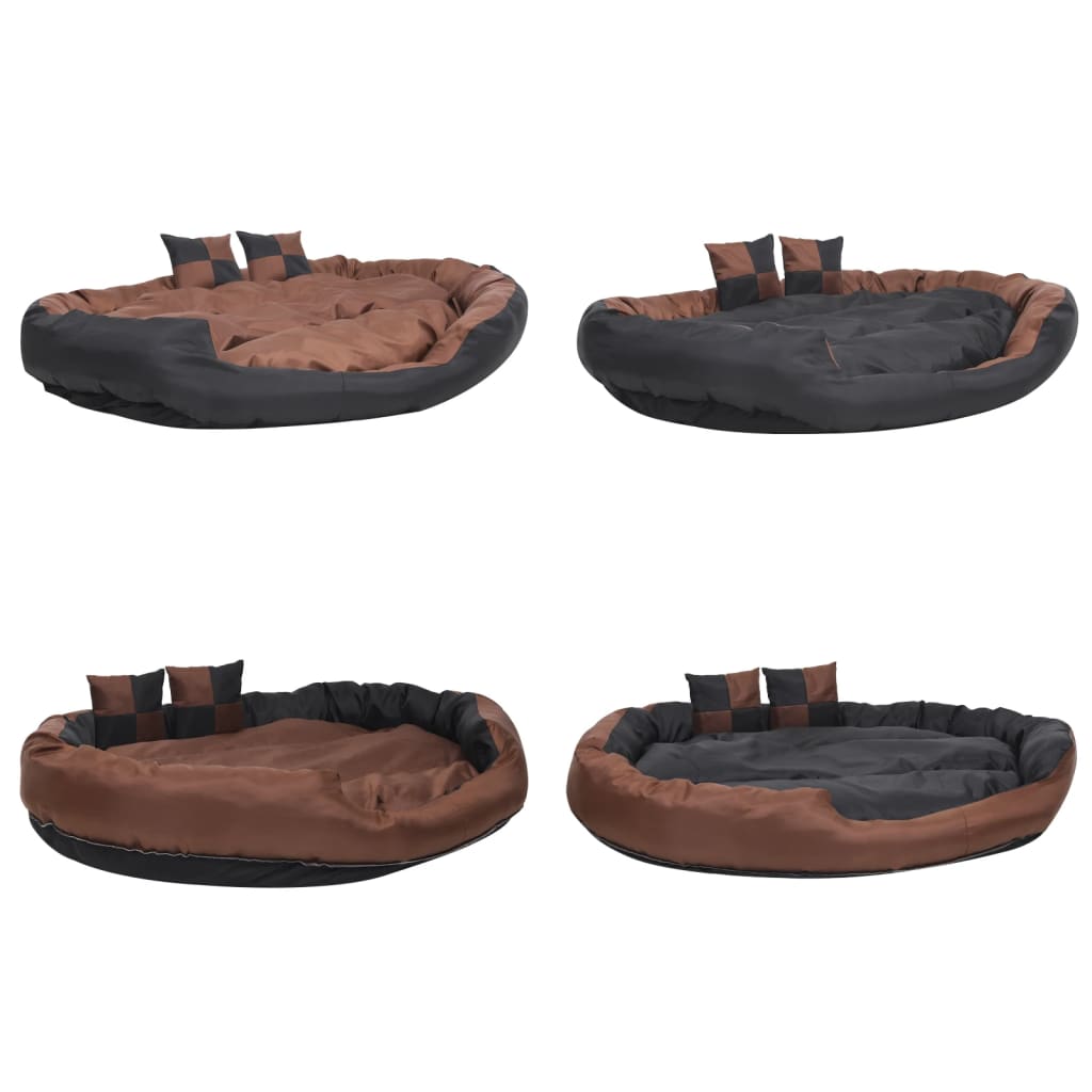 Kaksipuolinen pestävä koiran tyyny musta ja rusk. 150x120x25 cm - Harrastajankoti.fi