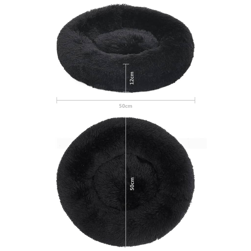 Pestävä koiran/kissan tyyny musta 50x50x12 cm plyysi - Harrastajankoti.fi