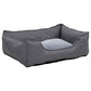 Koiran peti harmaa 85,5x70x23cm pellavatyyli fleece - Harrastajankoti.fi