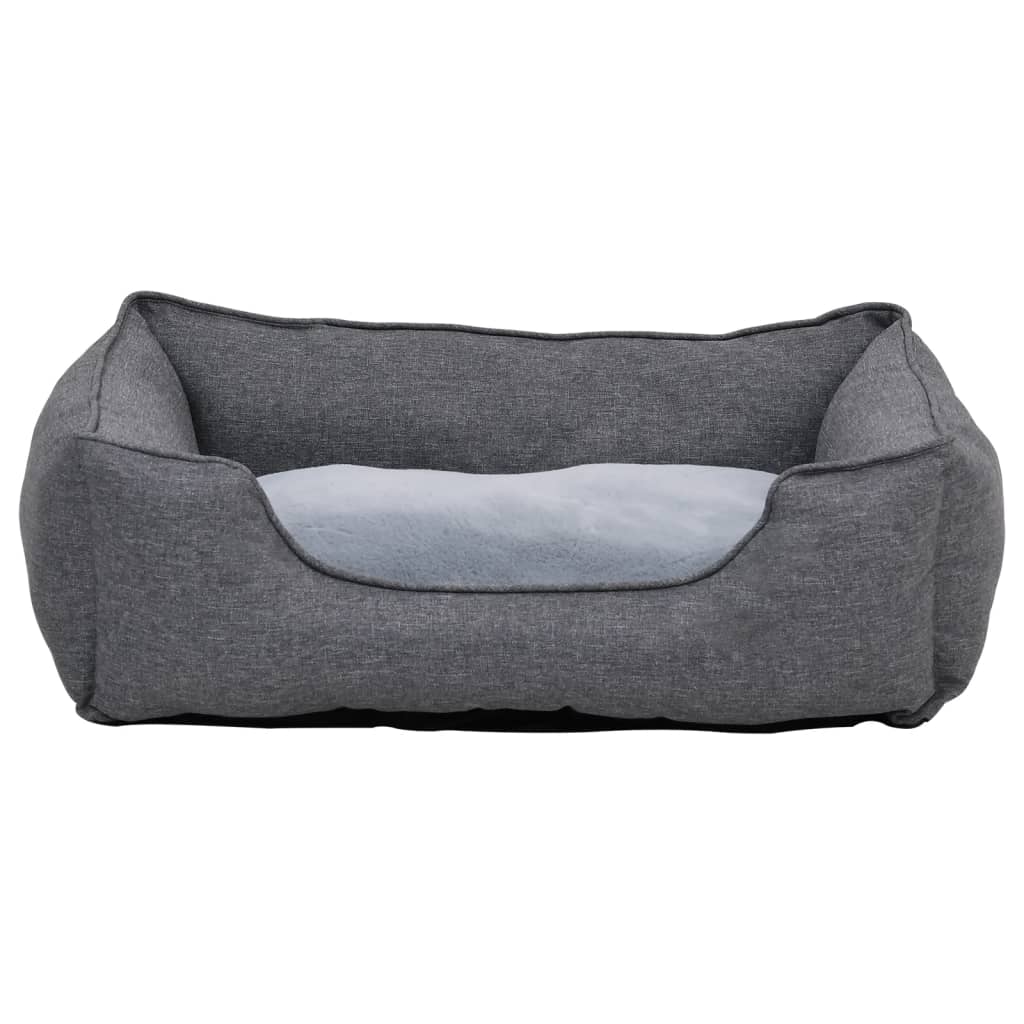Koiran peti harmaa 85,5x70x23cm pellavatyyli fleece - Harrastajankoti.fi