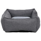 Koiran peti harmaa 85,5x70x23cm pellavatyyli fleece - Harrastajankoti.fi