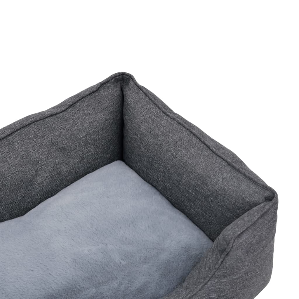 Koiran peti harmaa 85,5x70x23cm pellavatyyli fleece - Harrastajankoti.fi