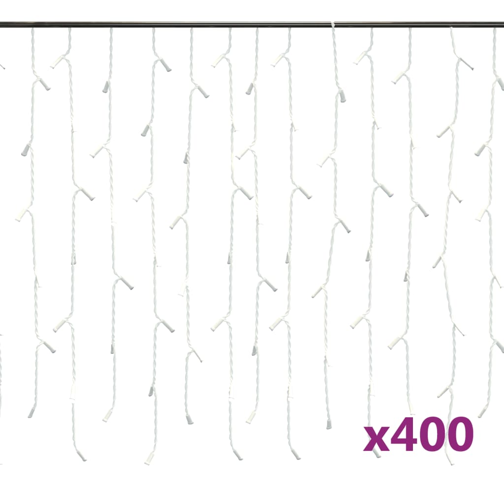 LED-valonauhaverho jääpuikot 10 m 400 LEDiä lämmin valkoinen - Harrastajankoti.fi