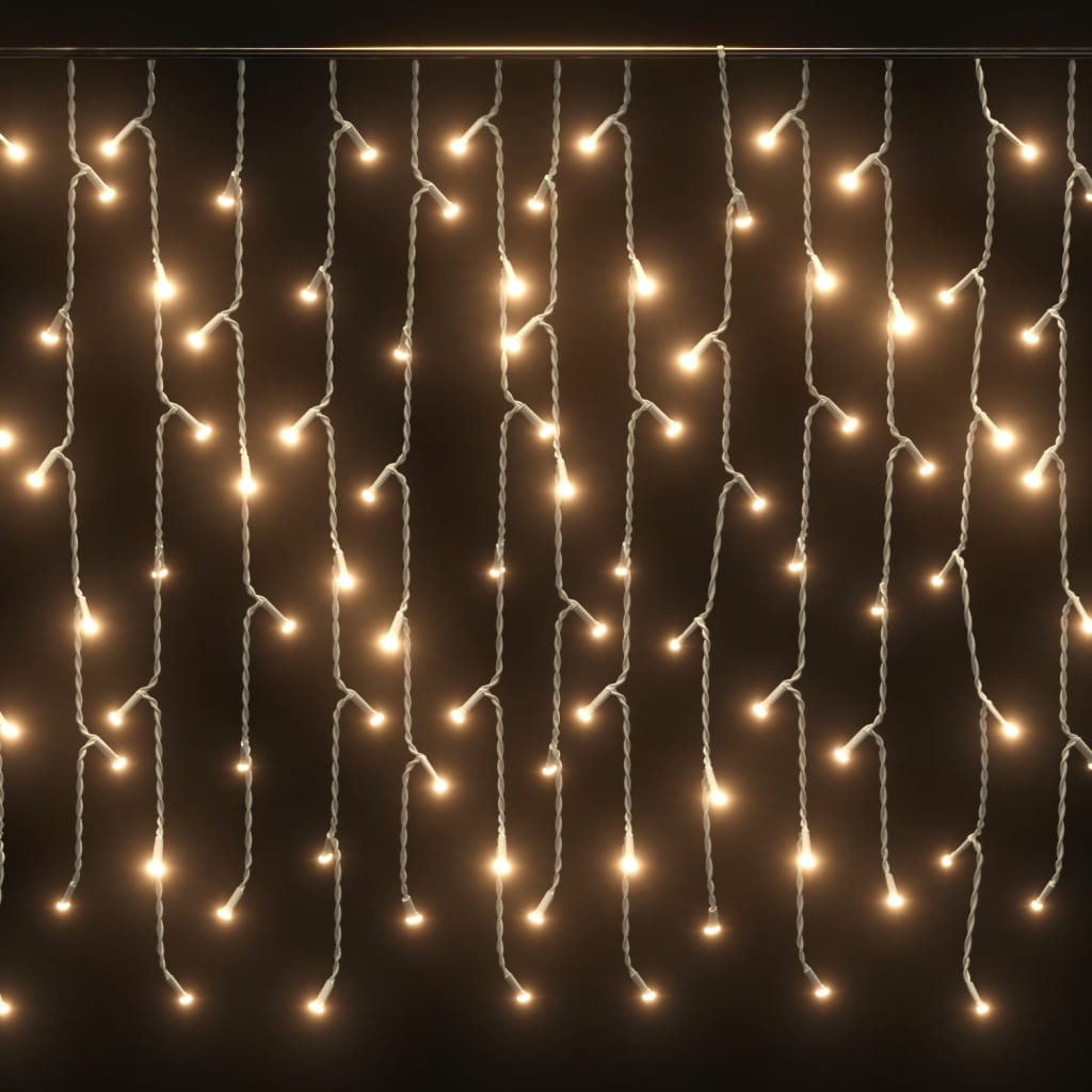 LED-valonauhaverho jääpuikot 10 m 400 LEDiä lämmin valkoinen - Harrastajankoti.fi