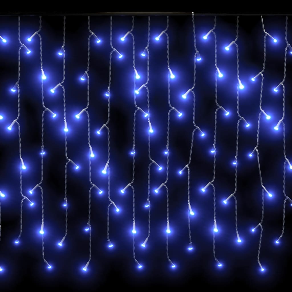 LED-valonauhaverho jääpuikot 10 m 400 LEDiä sininen 8 toimintoa - Harrastajankoti.fi