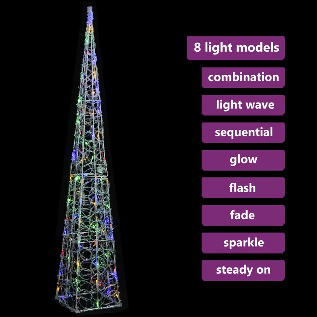 LED koristevalokartio monivärinen akryyli 120 cm - Harrastajankoti.fi