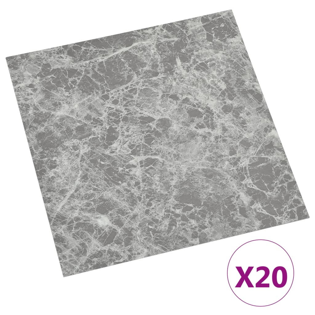 Itsekiinnittyvät lattialankut 20 kpl PVC 1,86 m² betoninharmaa - Harrastajankoti.fi