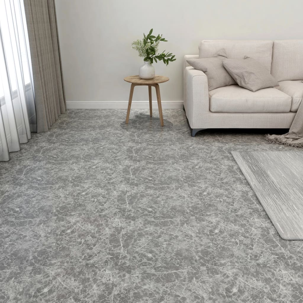 Itsekiinnittyvät lattialankut 20 kpl PVC 1,86 m² betoninharmaa - Harrastajankoti.fi