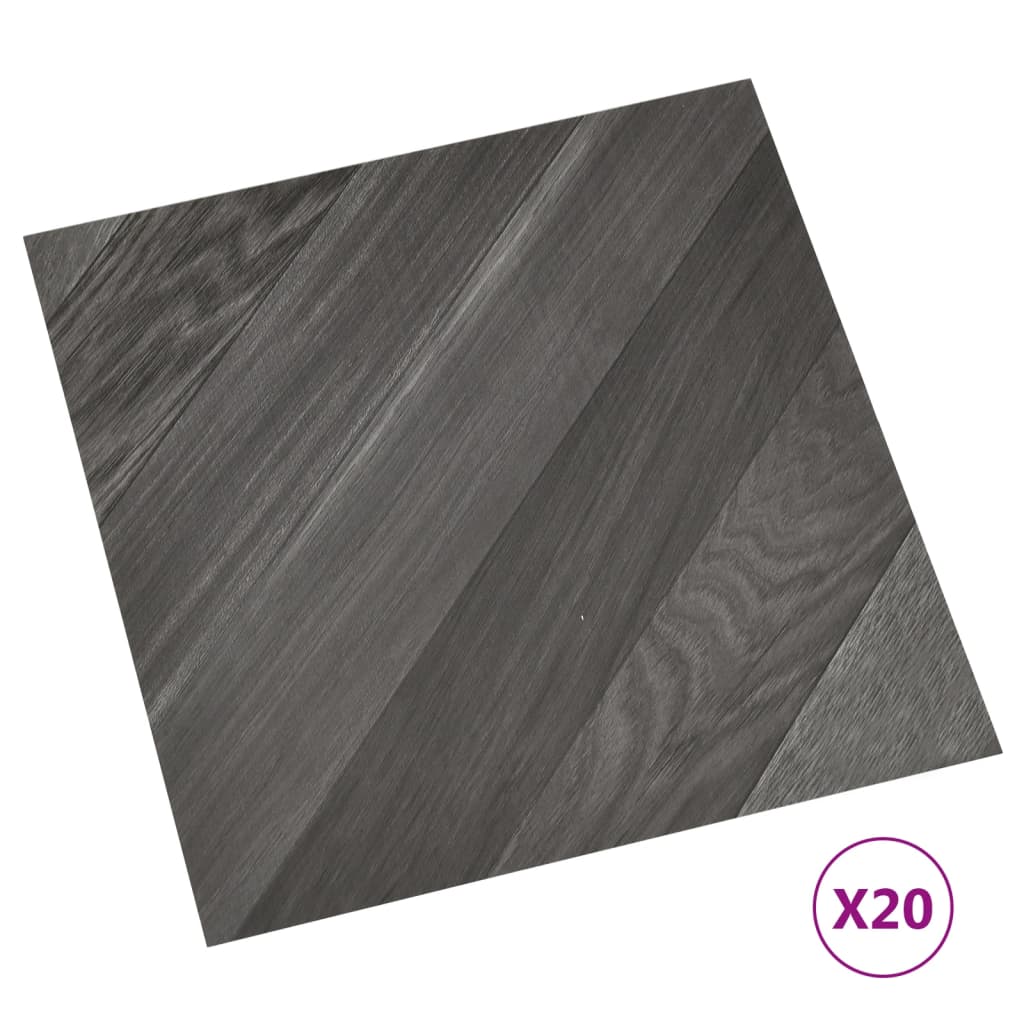 Itsekiinnittyvä lattialankku 20 kpl PVC 1,86 m² harmaat raidat - Harrastajankoti.fi