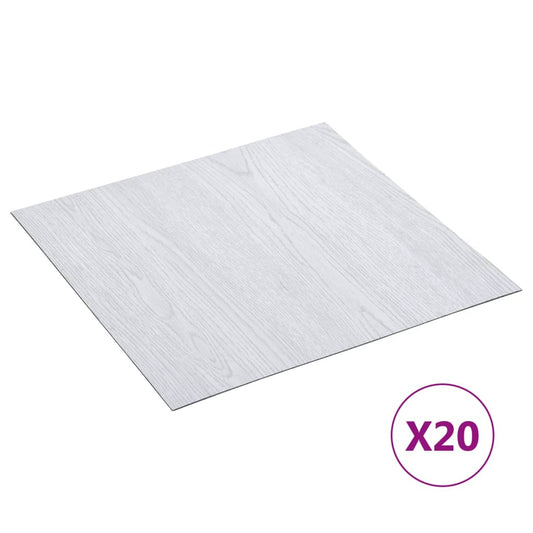 Itsekiinnittyvä lattialankku 20 kpl PVC 1,86 m² valkoinen - Harrastajankoti.fi