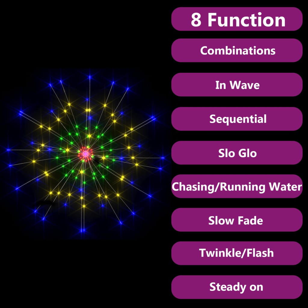 Joulun ilotulitusulkovalo monivärinen 20 cm 140 LED-valoa - Harrastajankoti.fi