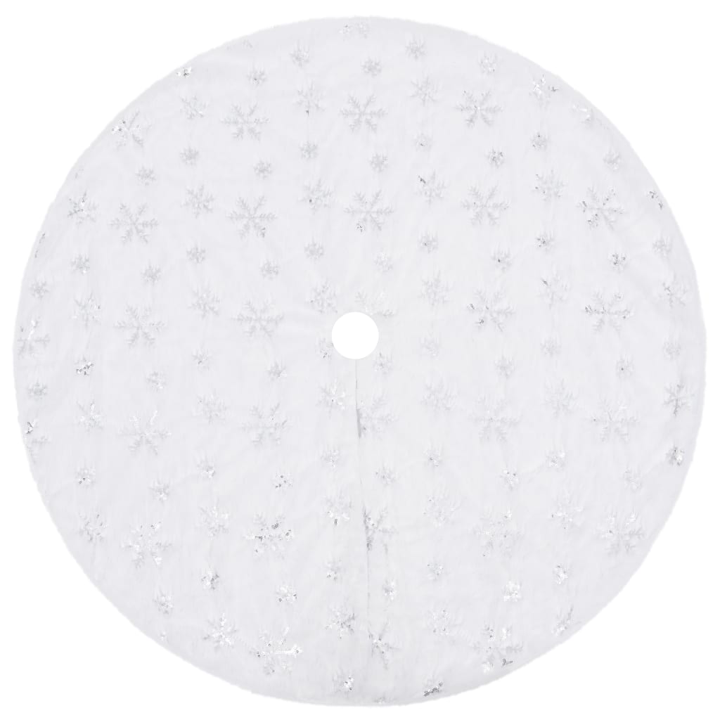 Ylellinen joulukuusen jalustapeite valkoinen 122 cm tekoturkis - Harrastajankoti.fi