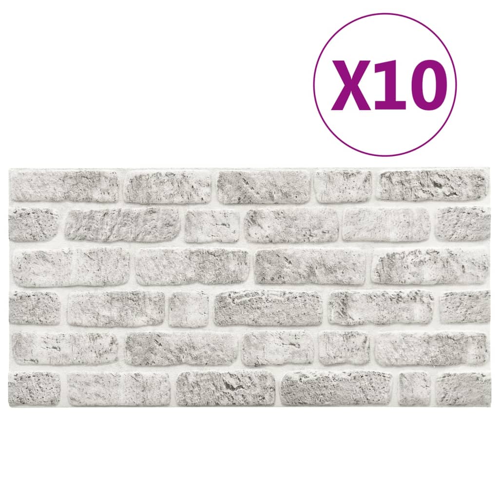 3D Seinäpaneelit vaaleanharmaa tiilikuvio 10 kpl EPS - Harrastajankoti.fi