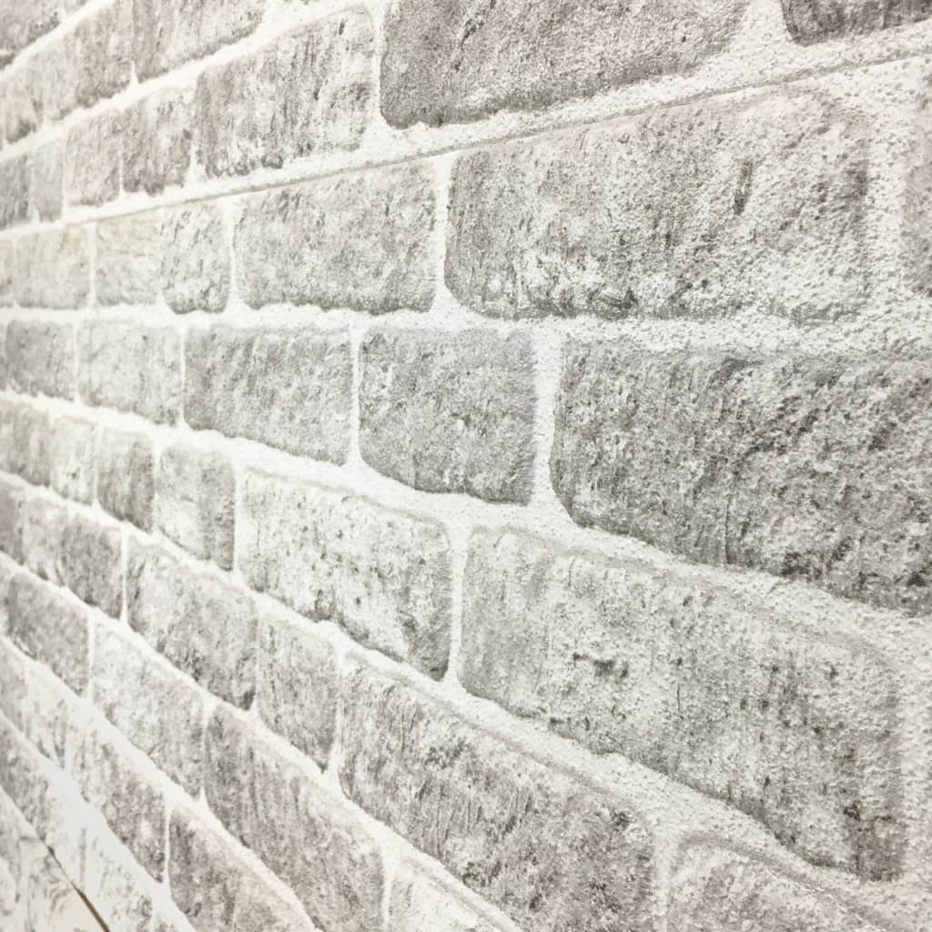 3D Seinäpaneelit vaaleanharmaa tiilikuvio 10 kpl EPS - Harrastajankoti.fi
