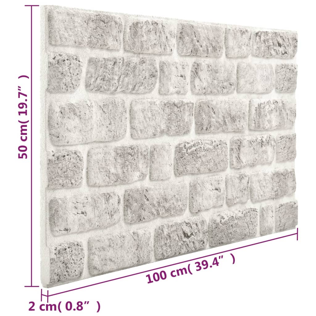 3D Seinäpaneelit vaaleanharmaa tiilikuvio 10 kpl EPS - Harrastajankoti.fi