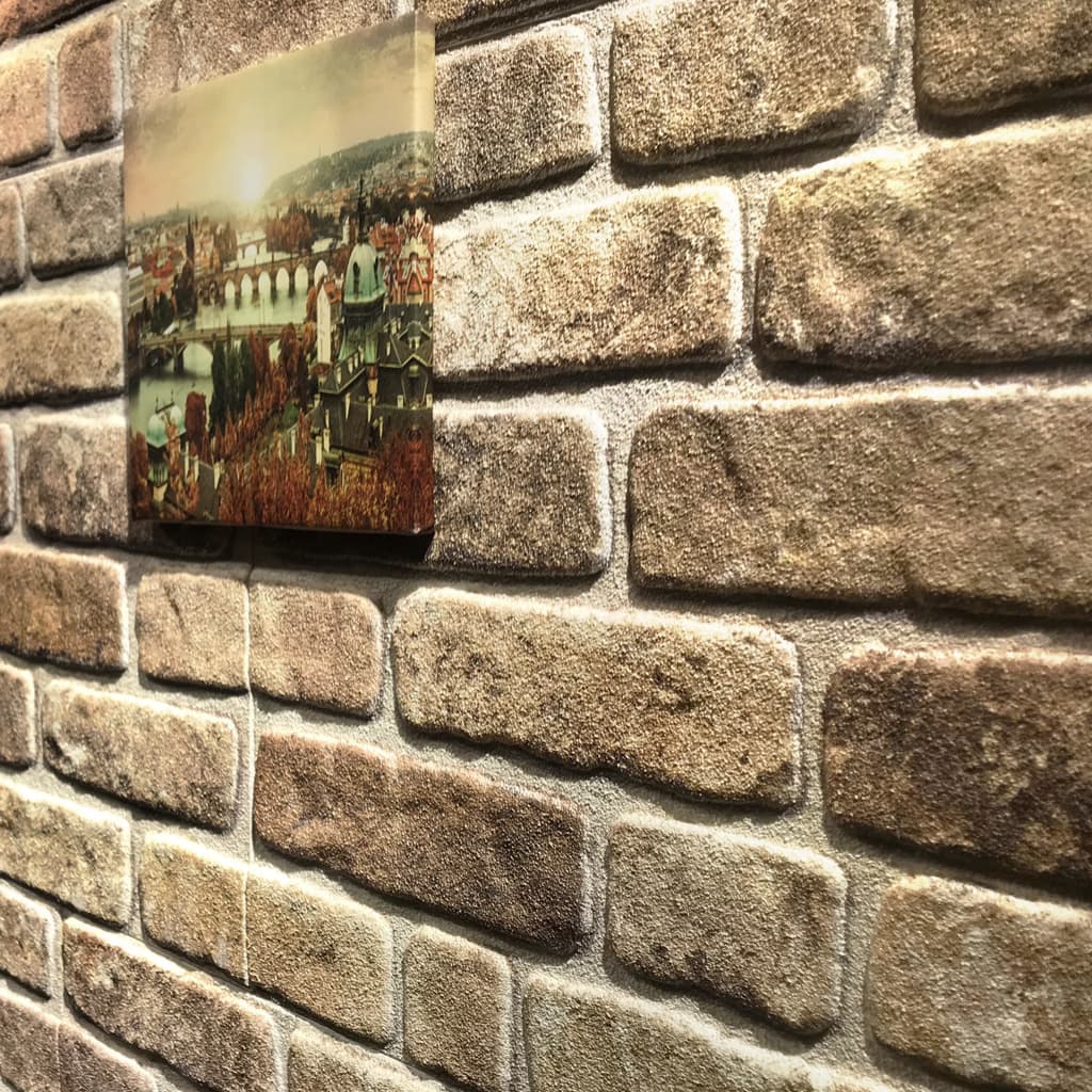3D Seinäpaneelit tumma hiekka tiilikuvio 10 kpl EPS - Harrastajankoti.fi