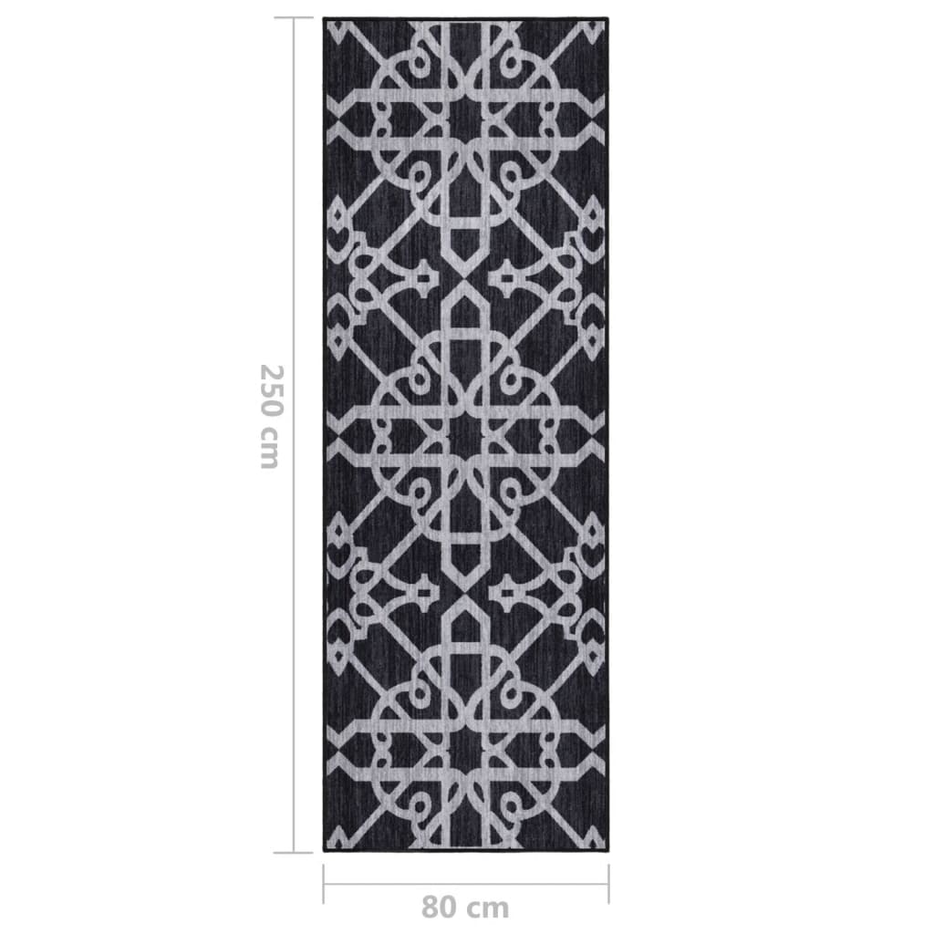 Käytävämatto musta 80x250 cm - Harrastajankoti.fi