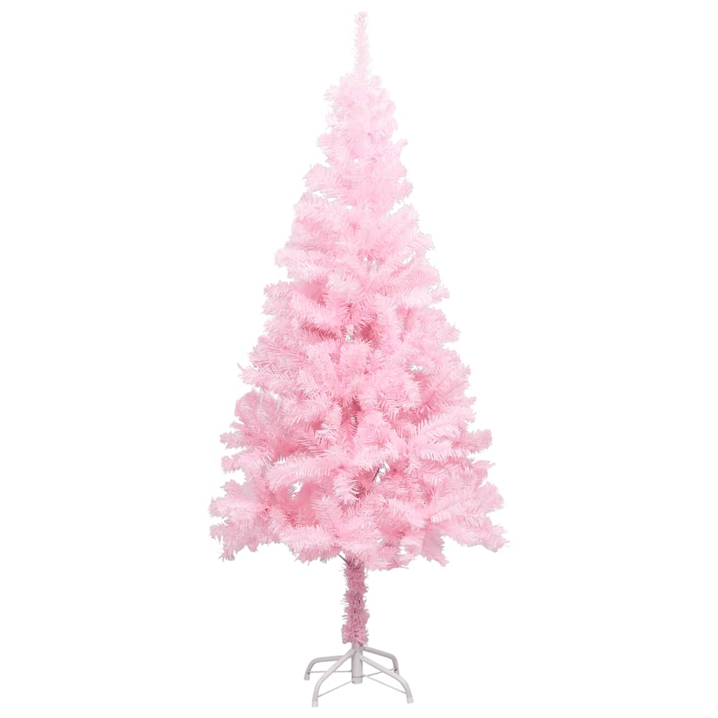 Tekojoulukuusi LED-valoilla ja jalustalla pinkki 120 cm PVC - Harrastajankoti.fi