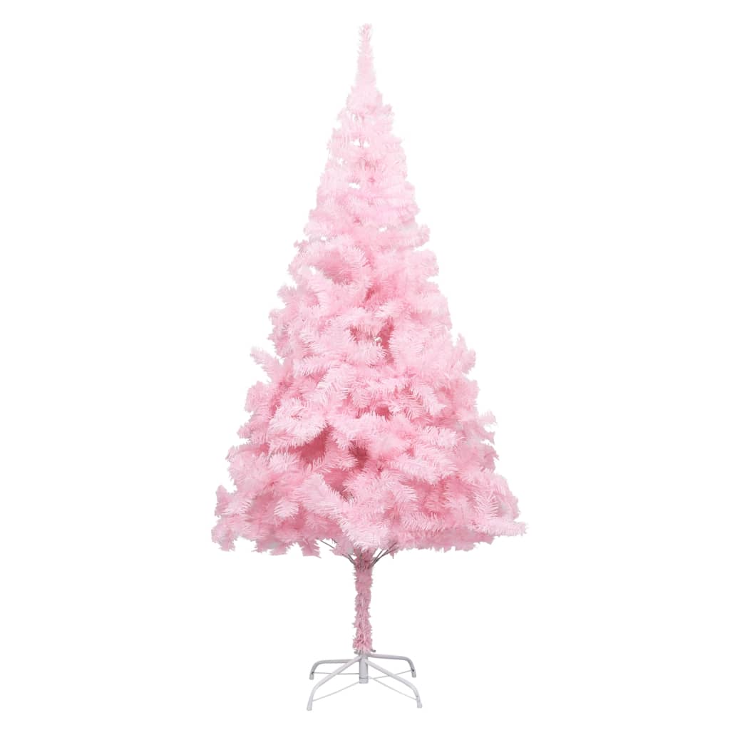 Tekojoulukuusi LED-valoilla ja jalustalla pinkki 180 cm PVC - Harrastajankoti.fi