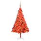 Tekojoulukuusi LED-valoilla ja palloilla punainen 210 cm PVC - Harrastajankoti.fi