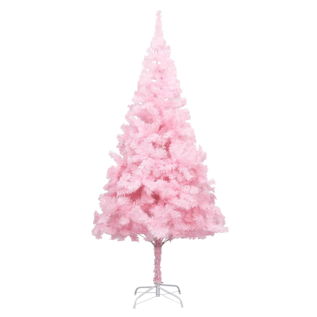 Tekojoulukuusi LED-valoilla ja palloilla pinkki 210 cm PVC - Harrastajankoti.fi