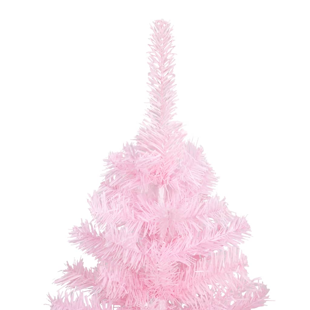 Tekojoulukuusi LED-valoilla ja palloilla pinkki 240 cm PVC - Harrastajankoti.fi