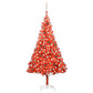 Tekojoulukuusi LED-valoilla ja palloilla punainen 240 cm PVC - Harrastajankoti.fi