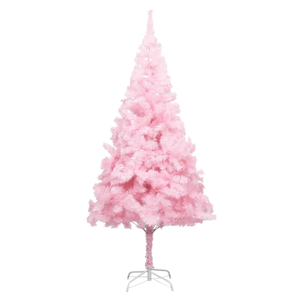 Tekojoulukuusi LED-valoilla ja palloilla pinkki 210 cm PVC - Harrastajankoti.fi