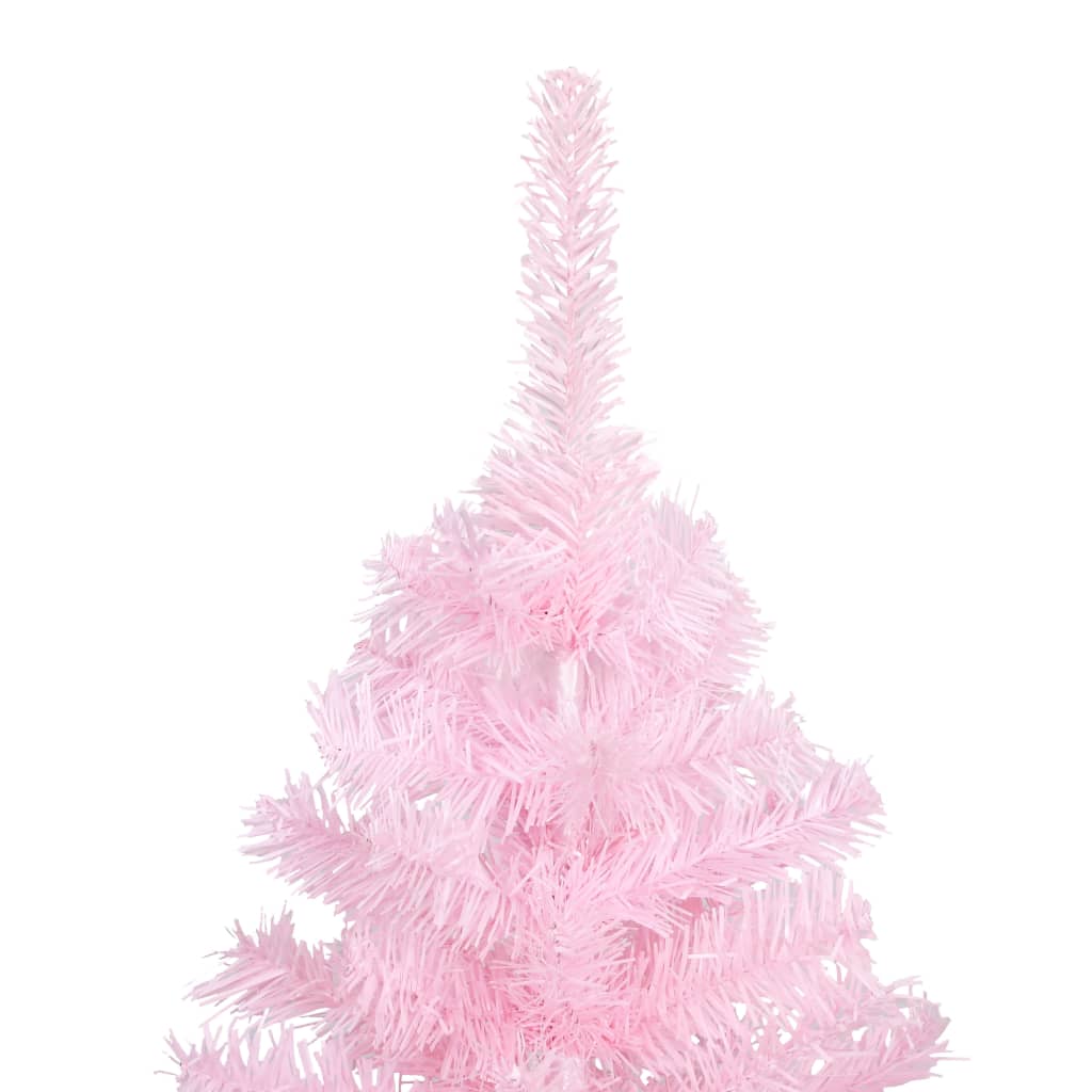 Tekojoulukuusi LED-valoilla ja palloilla pinkki 240 cm PVC - Harrastajankoti.fi