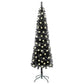 Kapea joulukuusi LED-valoilla musta 180 cm - Harrastajankoti.fi