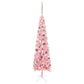 Ohut joulukuusi LED-valoilla ja palloilla pinkki 120 cm - Harrastajankoti.fi