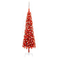 Ohut joulukuusi LED-valoilla ja palloilla punainen 210 cm - Harrastajankoti.fi