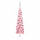 Ohut joulukuusi LED-valoilla ja palloilla pinkki 180 cm - Harrastajankoti.fi