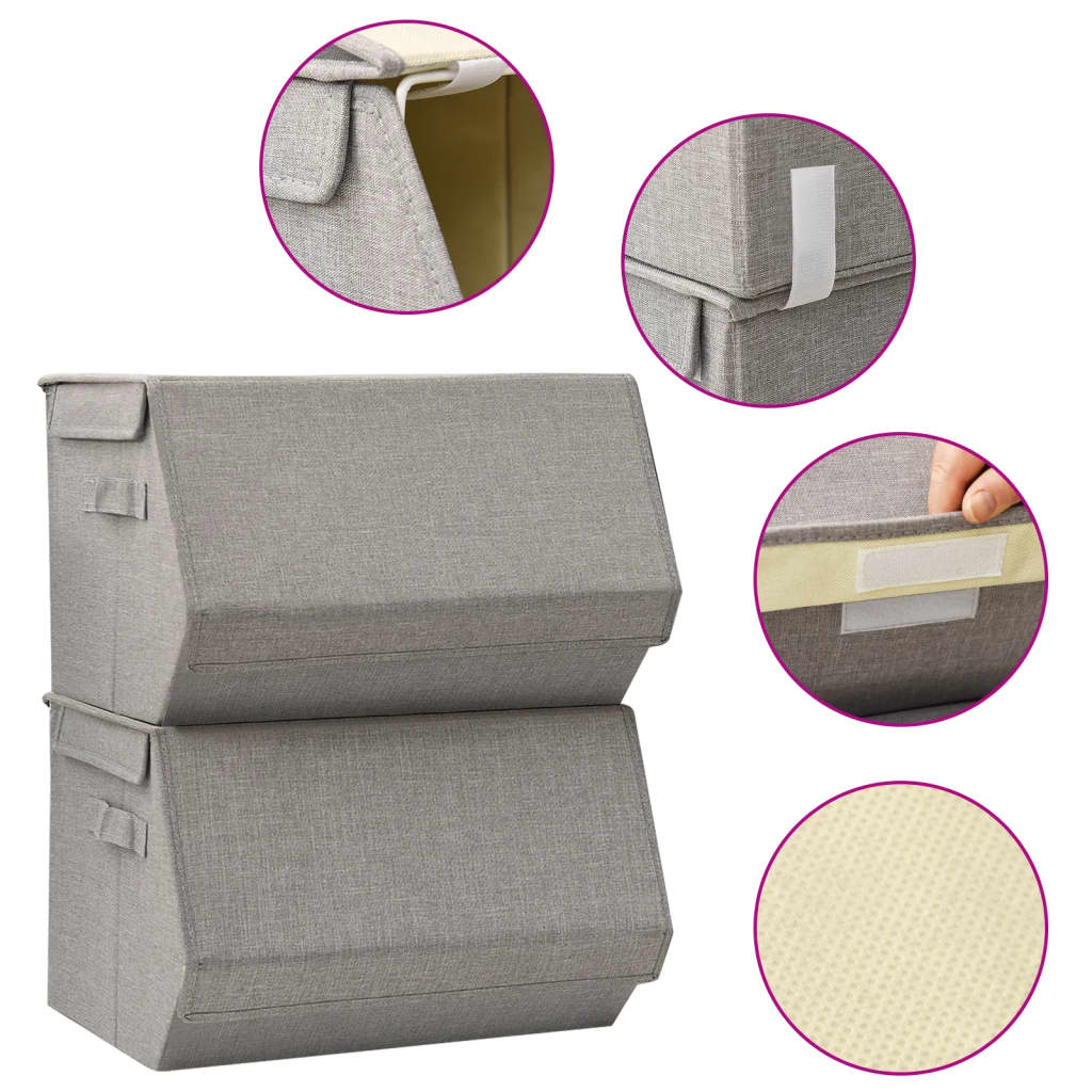 Pinottava 2-osainen säilytyslaatikkosarja kansilla kangas harm. - Harrastajankoti.fi