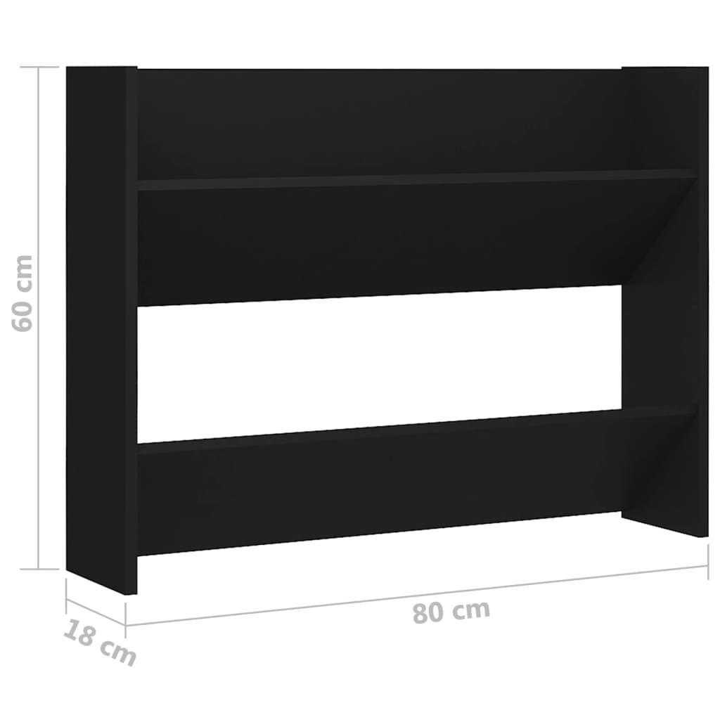 Seinäkenkäkaappi musta 80x18x60 cm lastulevy - Harrastajankoti.fi
