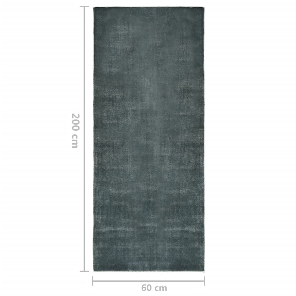Käytävämatto pestävä taitettava harmaa 60x200 cm polyesteri - Harrastajankoti.fi