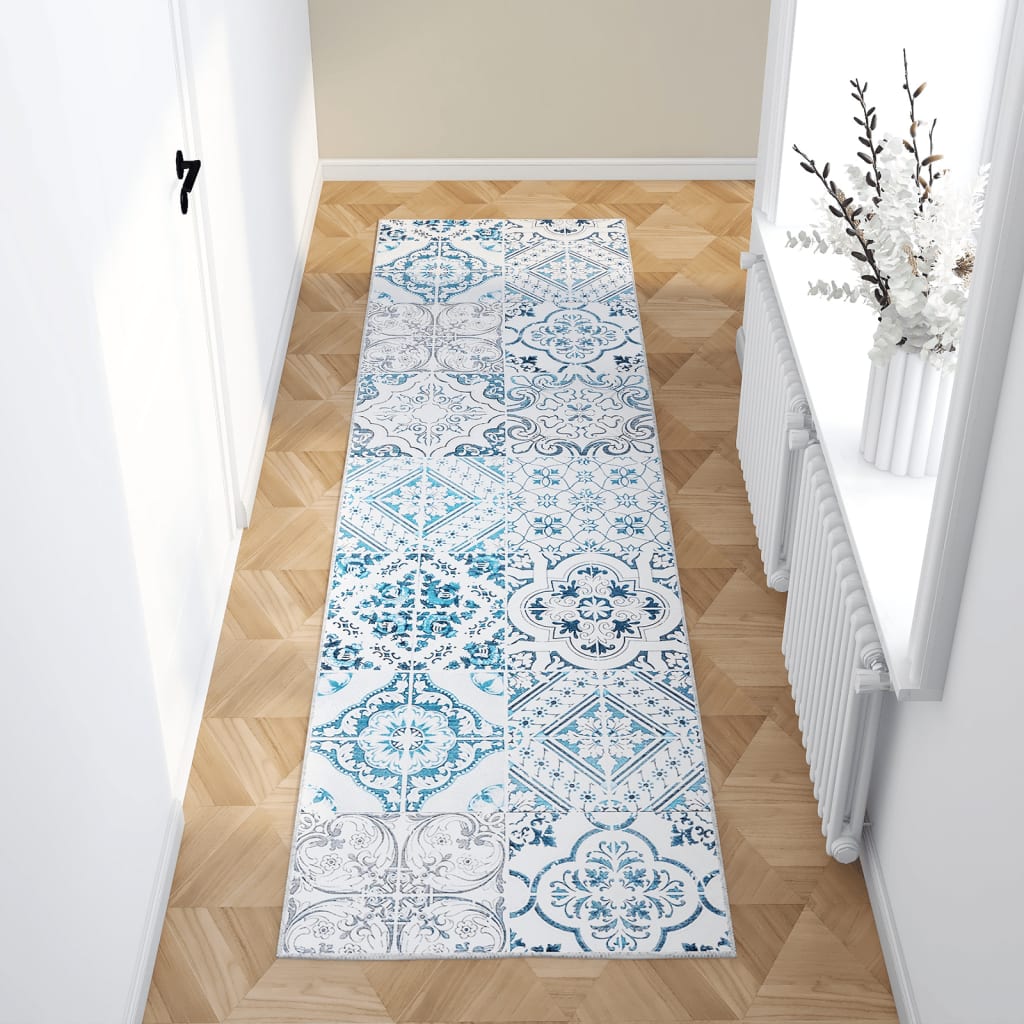 Käytävämatto kuvioitu pestävä taitettava 80x300 cm polyesteri - Harrastajankoti.fi