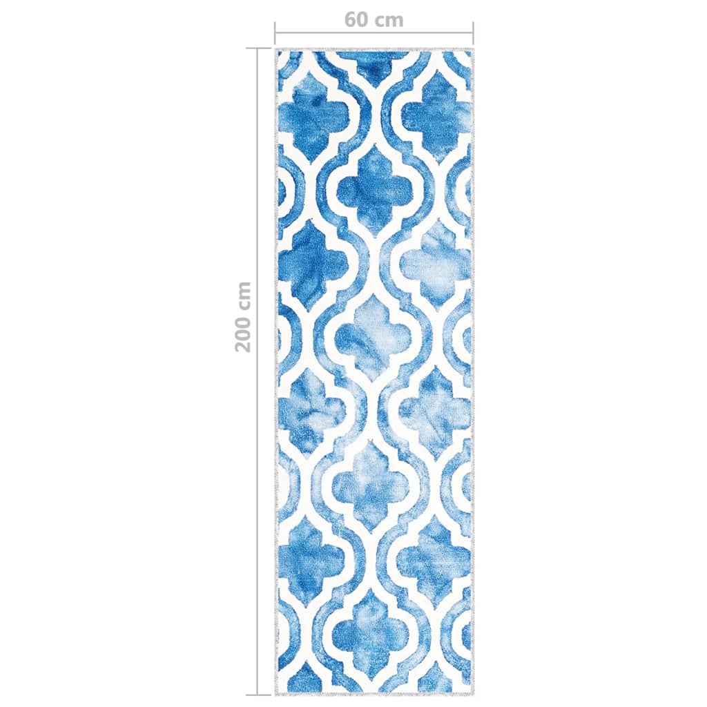 Käytävämatto kuvioitu pestävä taitettava 60x200 cm polyesteri - Harrastajankoti.fi