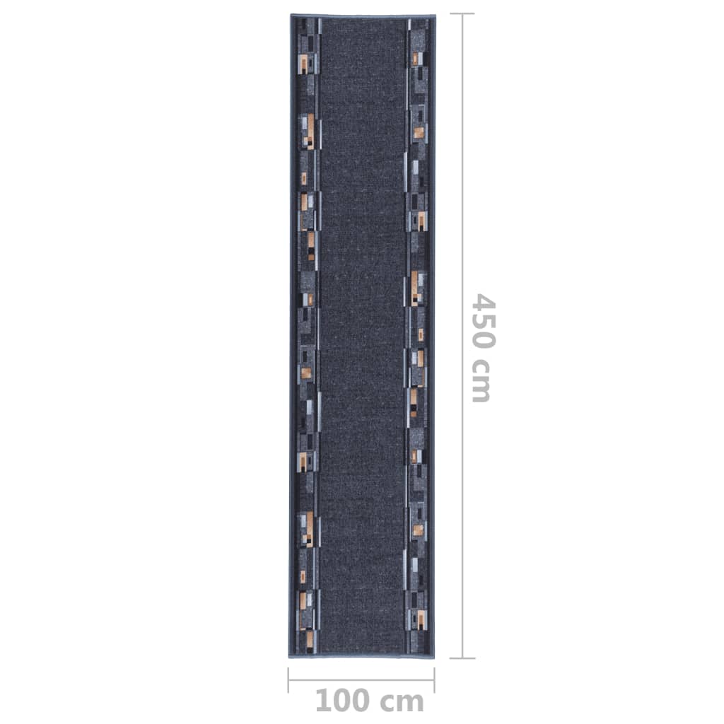 Käytävämatto antrasiitti 100x450 cm liukumaton - Harrastajankoti.fi