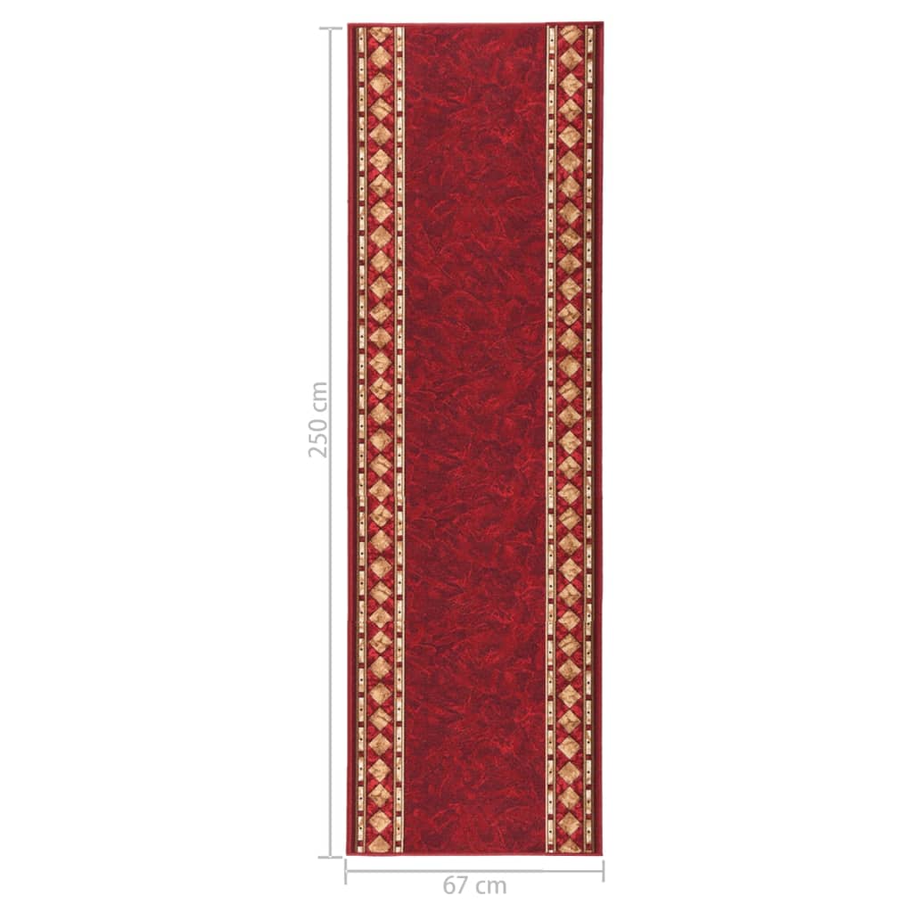 Käytävämatto punainen 67x250 cm liukumaton - Harrastajankoti.fi