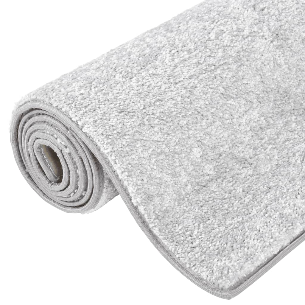 Pehmeänukkainen matto liukumaton 67x180 cm vaaleanharmaa - Harrastajankoti.fi