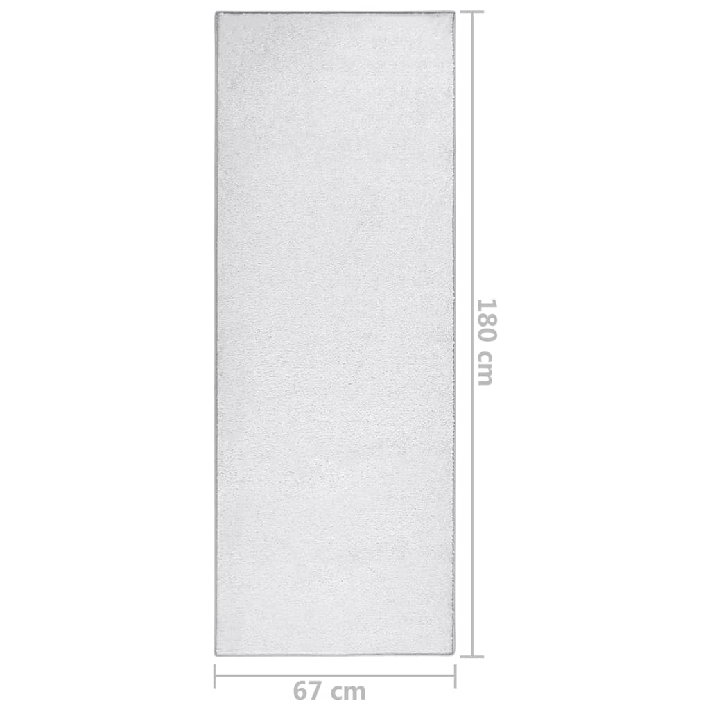 Pehmeänukkainen matto liukumaton 67x180 cm vaaleanharmaa - Harrastajankoti.fi