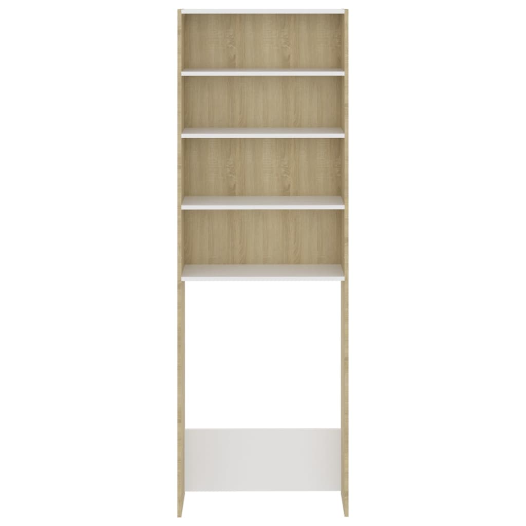 Pesukonekaappi valkoinen ja Sonoma-tammi 64x24x190 cm - Harrastajankoti.fi