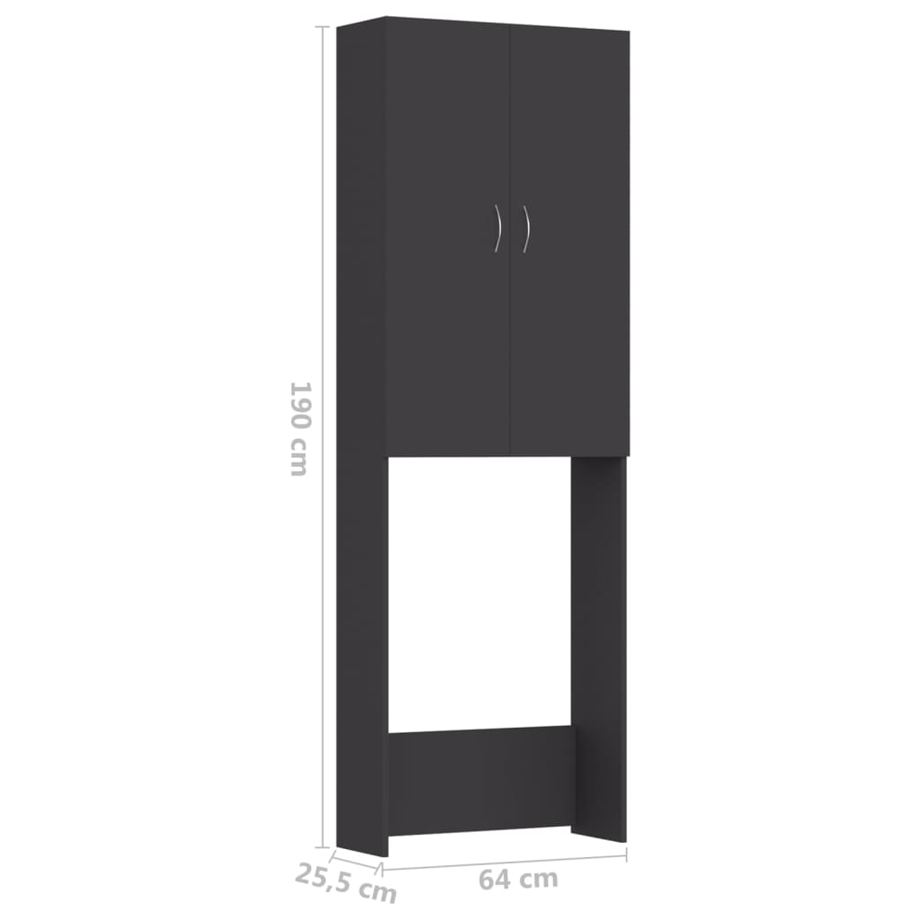 Pesukonekaappi harmaa 64x25,5x190 cm - Harrastajankoti.fi