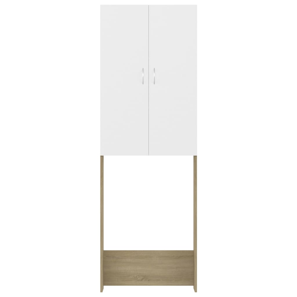 Pesukonekaappi valkoinen ja Sonoma-tammi 64x25,5x190 cm - Harrastajankoti.fi